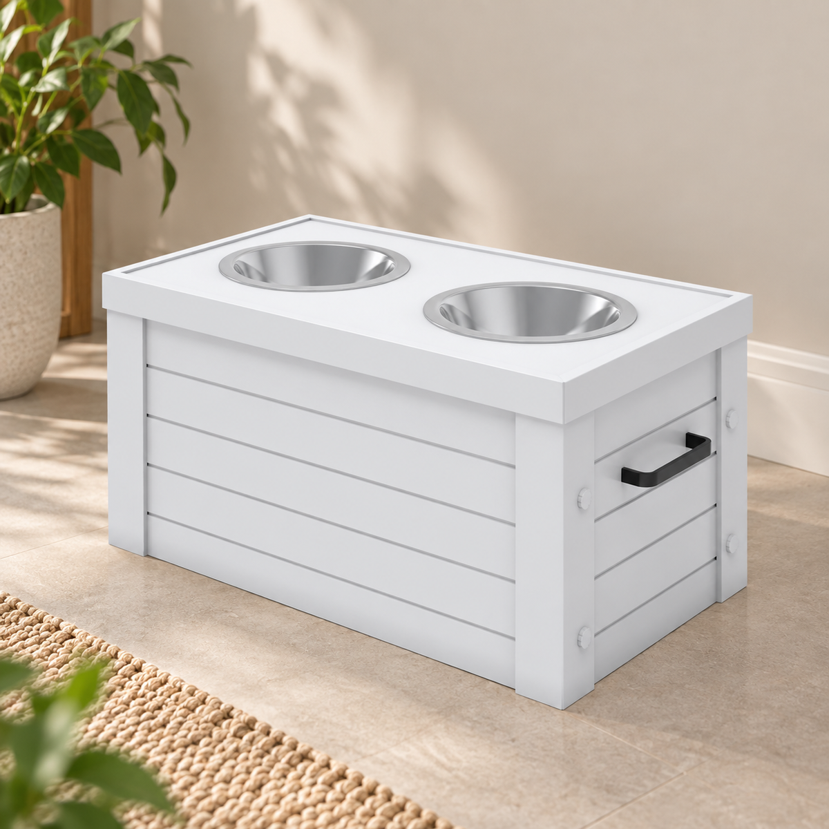 Elevated Dog Feeder with Storage