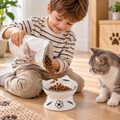 Floral Elevated Ceramic Cat Bowl