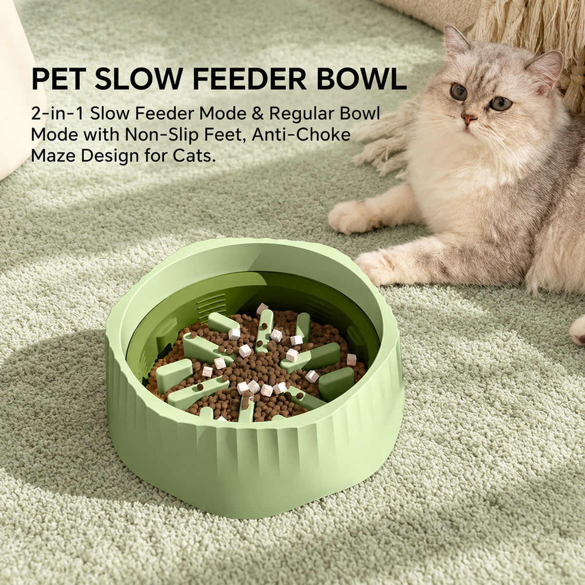 2-in-1 Slow Feeder Pet Bowl