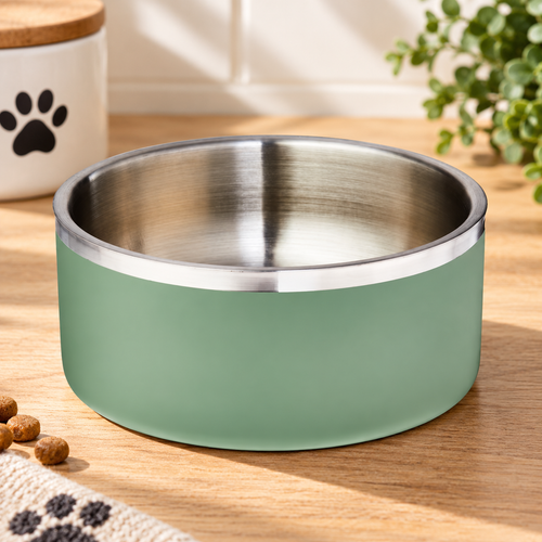 Double-Wall Stainless Steel Pet Bowl