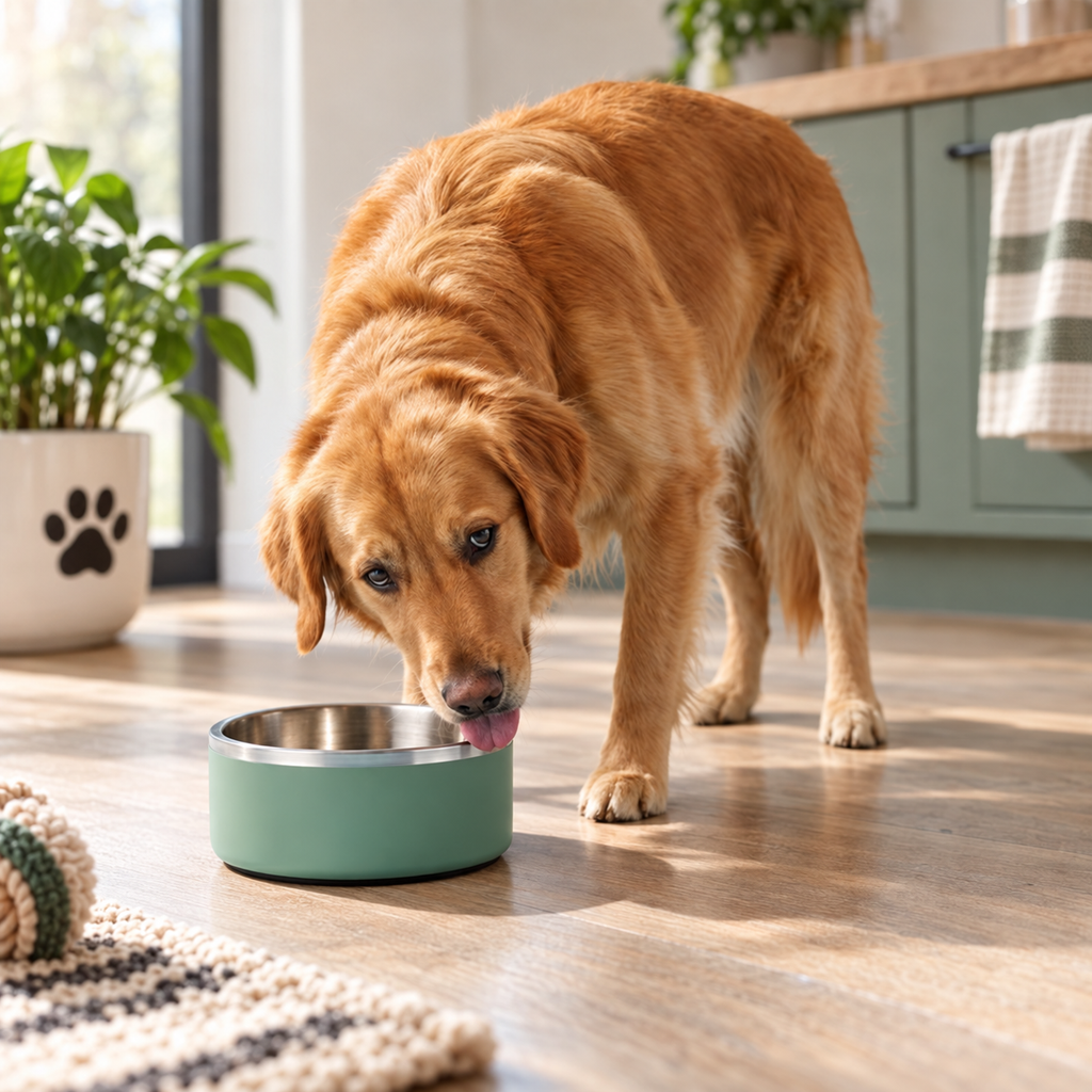 Double-Wall Stainless Steel Pet Bowl