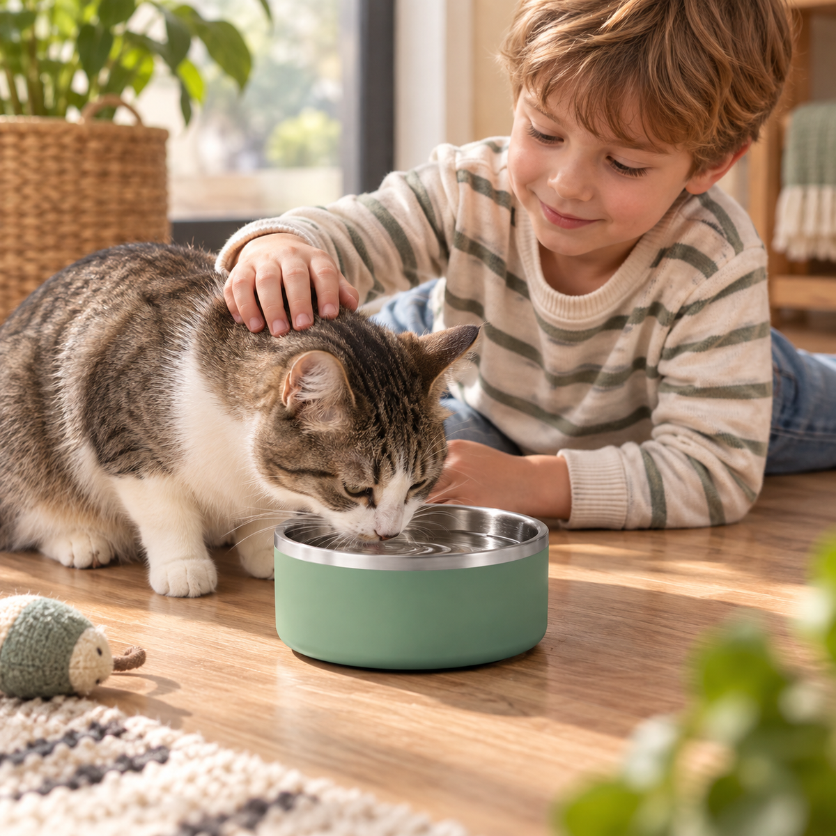 Double-Wall Stainless Steel Pet Bowl